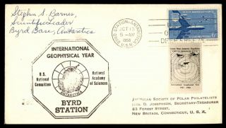 Byrd Station Antarctica Intl Geophysical Year October 13 1958 Cachet On Cover