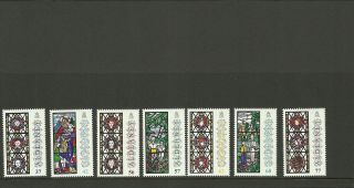 Alderney 2015 Christmas Stained Glass Window Set Mnh