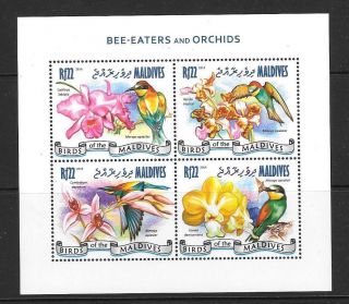 Maldive Islands 2014 Bee - Eaters And Orchids (1) Mnh