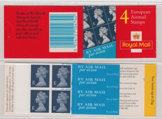 Gb Stamp Booklet 1999 Hf1 4 X E Airmail Telephone Number 0845