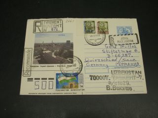 Uzbekistan 1995 Registered Airmail Cover To Germany 2661