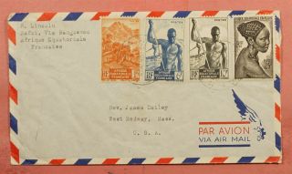 1952 French Equatorial Africa Rafai Central Africa Airmail To Usa