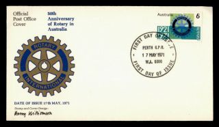 Dr Who 1971 Australia Rotary International 50th Anniversary Fdc C127707