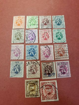 1929 Belgium Kl Postal Stamps Sc 198 - 211 (18) Mh&set,