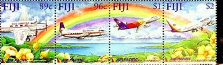 Fiji Air Pacific 50th Anniversary Planes Strip Of 4 Fine
