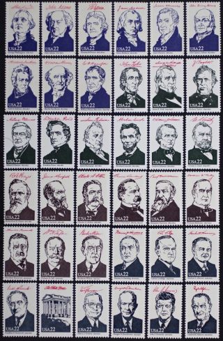 Us 2216 - 19 1986 Ameripex Presidents Complete Set Of 36 Nh Singles