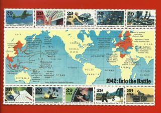 Us Scott 2697,  1942 Ww Ii 50th Anniversary Sheet Ten 29c Stamps Mnh Issued 1992