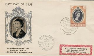 Nyasaland : Coronation Of H.  M.  Queen Elizabeth Ii First Day Cover (1953)