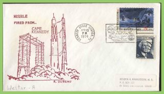 U.  S.  A.  1974 Missile Fired From Cape Kennedy,  Space Center Cachet Cover