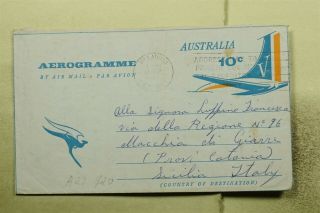 Dr Who 1960 Australia Villawood Slogan Cancel Aerogramme To Italy E48336