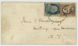 Mr Fancy Cancel 24,  26 Carrier Rate Ladys Cover Tied Ny Cds To Hastings On Hudson