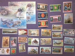 Gb Isle Of Man (x21),  Guernsey (x6) & Jersey (x2) Stamps,  Unmounted (um)