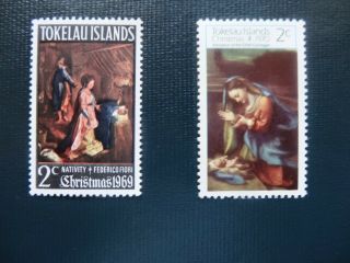 Tokelau Islands 1969 Vlmm 1970 Mnh Christmas Stamps