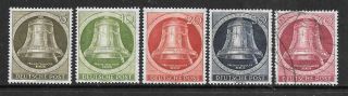 Berlin - 1951/52.  Freedom Bell (clapper At Right) - Set Of 5,  Mh/u.  Cat £140,