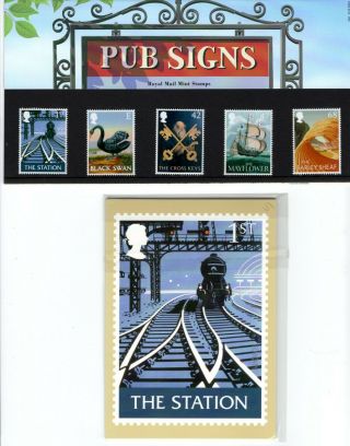 2003 Royal Mail “poster Art (pub Signs) ” Stamp Set,  W/matching Stamp Cards
