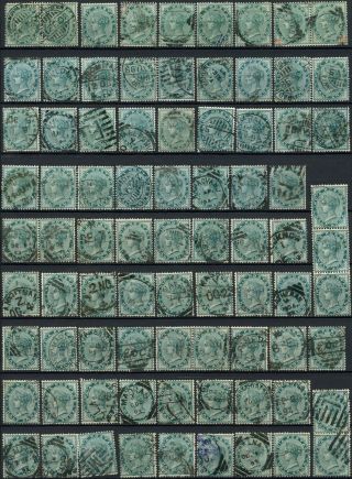 India 1882 - 1890,  1/2a Blue - Green Queen Victoria X 81 D98688