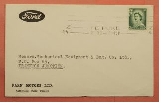 Dr Who 1945 Zealand Ford Motors Advertising Te Puke Cancel 118768