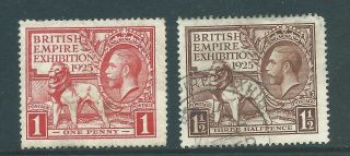 King George V British Empire Exhibition Dated 1925 X 2 R4094c