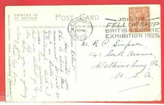 Uk Gb Join The Fellowship British Empire Exhibition 1925 Slogan Cancel Post Card