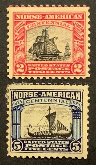 Travelstamps: 1925 US Stamps Scott s 620 & 621,  Norse - American,  og,  MNH/MH 3
