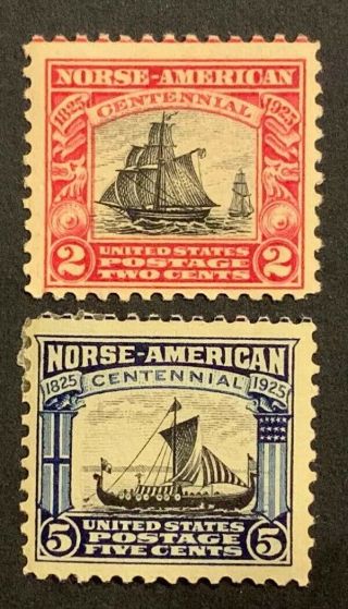 Travelstamps: 1925 US Stamps Scott s 620 & 621,  Norse - American,  og,  MNH/MH 5