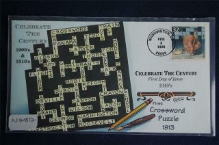 Celebrate The Century 1910s Crossword Puzzle Stamp Fdc Hp Collins N2812 Sc 3183l