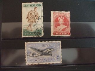 Zealand - 1955 1st Centenary Of Nz Stamps Full Set Of 3vs Fu Cat 1.  20 (1h3)