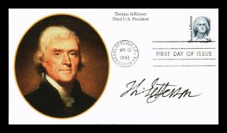 Dr Jim Stamps Us President Thomas Jefferson First Day Cover Charlottesville