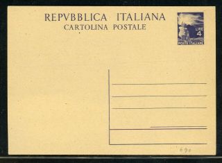 Italy Postal History Lot 945 4l Postal Stationery Card $$$