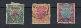 India Kgv 1911 1r/2r/5r Fine J6852