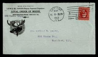 Dr Who 1912 Chicago Il Loyal Order Of Moose Masonic Temple Corner E50228