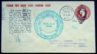 Aamc 567a,  1926 Cobham First United States Overland Flight,  Signed