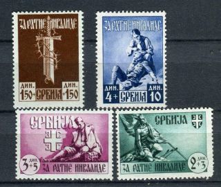 1943 Serbia Stamps,  Issue Under German Occupation Mi 86 - 89 Mnh