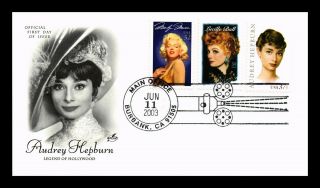 Dr Jim Stamps Us Audrey Hepburn Legend Of Hollywood Combo First Day Cover