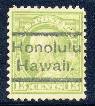 Honolulu,  Hawaii Precancel Type 525,  Apple Green Scott 513