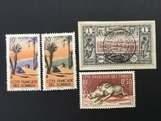 Old Stamps France Somalia X 4