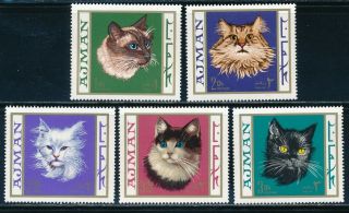 Ajman - Mnh Cats Stamps Set (1968)