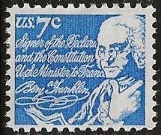 Us 1393d Benjamin Franklin 7c Single Mnh 1972