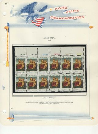 Usa 1973 - 1978 Mnh (10) Plate Blocks Christmas & American Bi Centennial 62119