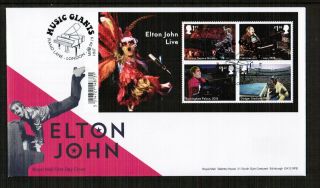 Gb 2019 Elton John Music Giant Min Sheet Royal Mail First Day Cover