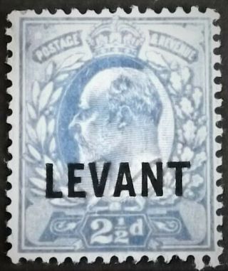 British Levant 1905 - 12 Ke Vii 2 1/2d Ultramarine O/print " Levant " S.  G.  L5 Mh Vgc