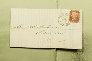 Dr Who 1876 Gb Bute Docks Fancy Cancel F/l To Norway E52986