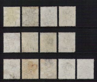 Hong Kong 1865 2c Brown QV 8 SG 8 13x Stock Lot - Postmarks 2
