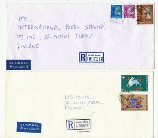 Hong Kong 1987 - 92 Kowloon City Postmark On 2 Cover To Finland