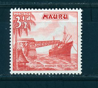 Nauru 1954 Definitives Sg50a 3½d Vermillion Mnh