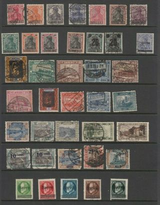 39 1920s Saargebiet & Saar O/print Stamps.  All.  See Scans