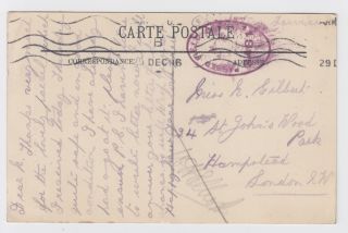 Ww1 Soldiers 1916 Postcard Rouen France To St Johns Wood Park Hampstead Censor