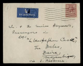 Dr Who 1935 Gb Oxford Paquebot Ship Airmail To Mozambique E50799