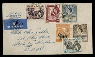Dr Who 1958 British Kut To Usa Multi Franked Air Mail C134240