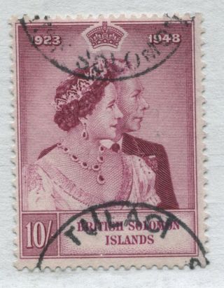 Solomon Islands Kgvi 1948 Silver Wedding 10/